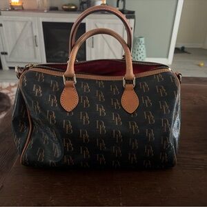 DOONEY & BOURKE Signature DB Classic Satchel Brown & Gold Shell Leather